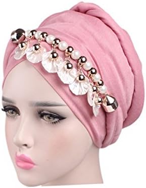 Beanie Turban Head Wrap with Pendant Scarf Fashion Noble Solid Color Woman