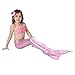 AMENON 3PCS Kids Mermaid Tai Swimsuit Princess Bikini Set Swimwear (With Headband) (120cm, All Pink)
