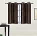 Elegant Home 2 Panels Tiers Grommets Small Window Treatment Curtain Faux Silk Insulated Blackout Drape Short Panel 28