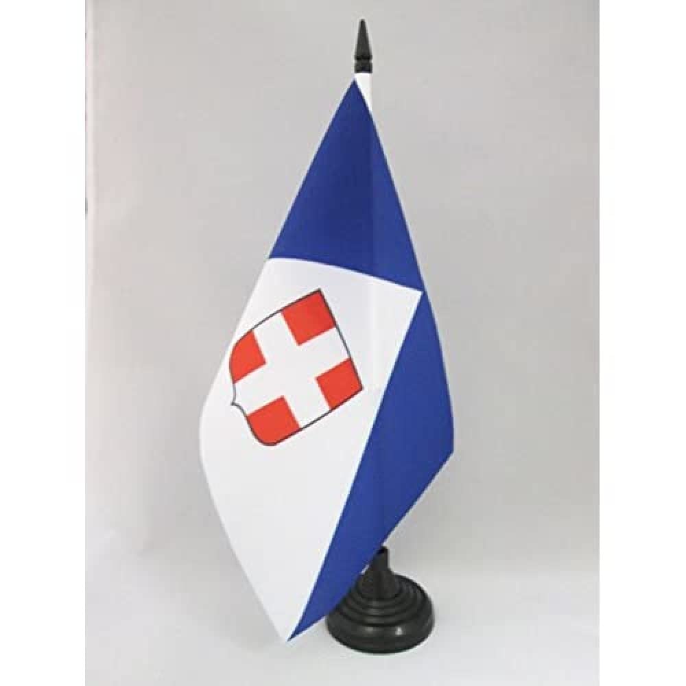 AZ FLAG Haute-Savoie Table Flag 5'' x 8'' - French department Office Decoration 100% Polyester 21 x 14 cm - Mini Desk Flag with Pole and Black Plastic Base