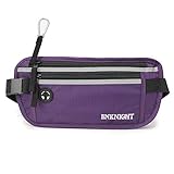 ENKNIGHT Big RFID Money Belt for Travel Running Waist Pack Fanny Pack Purple