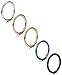 Jstyle 5 Pcs a Set 316L Stainless Steel Septum Piercing Nose Hoop Clicker Ring 16G