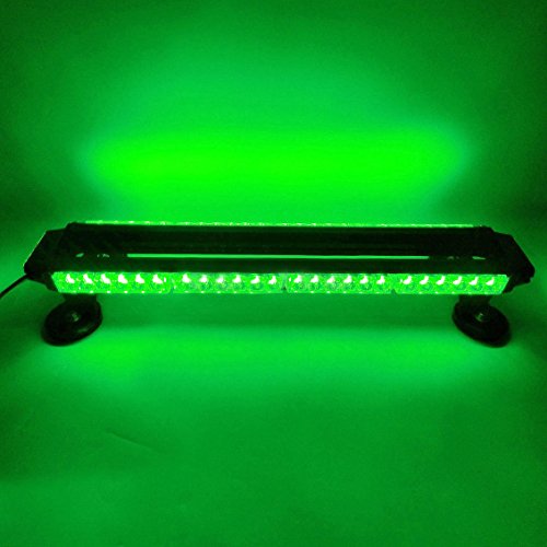 FOXCID Green 26" 54 LED Emergency Warning Security Roof Top Flash Strobe Light Bar with Magnetic Base, for Plow or Tow Truck Construction Vehicle