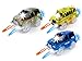 Track Car 3 Pack, Green Military Jeep, Blue Police and School Bus Car, with 5 LED Lights, Compatible with Most Tracks Including Magic Tracks, Neo Twister Tracks, Boys and Girls