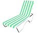 DII Stripe Beach Lounge Chair Towel with Fitted Top Pocket, 26x82, Green