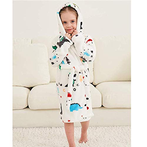 Boys Girls Bathrobes,Toddler Kids Hooded Robes Children's Flannel