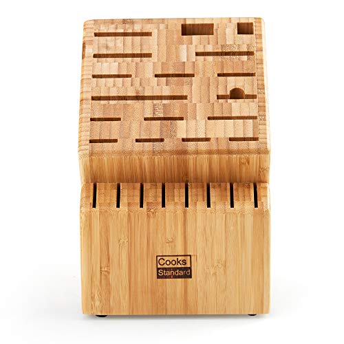 Cooks Standard 25 Slot XLarge Bamboo Knife Block Holder without Knives