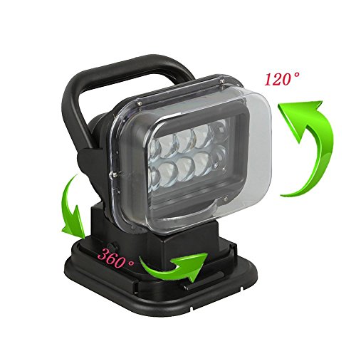 1pcs Black 12v 24v 50w 360º CREE LED Rotating Remote Control Work Light Spot for Hummer Jeep Off-road Vehicles Trucks Car Boat SUV Home Security Protection Emergency Lighting - Thumbnail 3