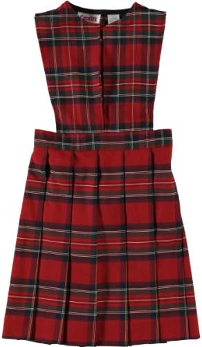 Cookie's Brand Big Girls' Slit Neck Jumper - red/green/white/goldplaid #68,