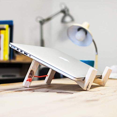 Soporte base de madera minimalista ajustable para ordenador portátil