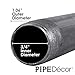 PIPE DECOR 3/4” x 12” Black Steel Plumbing Pipe, Pre Cut, Industrial Steel Grey Fits Standard 3/4 Inch Threaded Black Malleable Iron Fittings, Build Vintage DIY Furniture, 4 Pack
