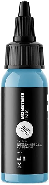 Monsters Ink Nebula Blue Tattoo Ink 30ml Light Pastel Blue view 2