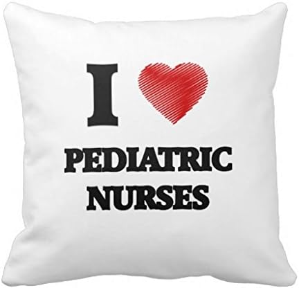I Love Pediatric Nurses Heart Made From Words Throw Pillow Case