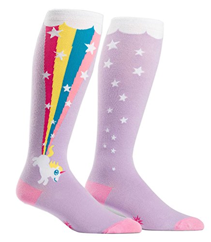 Wide Calf STRETCH-IT Knee High Rainbow Blast Socks, Rainbow Blast, One Size