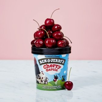 Ben & Jerry's - Vermont's Finest Ice Cream, Non-GMO - Fairtrade - Cage-Free Eggs - Caring Dairy - Responsibly Sourced Packaging, Cherry Garcia, Pint (4 Count)