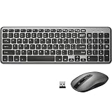 TOPELEK Wireless Keyboard and Mouse Combo, 2.4G Wireless Keyboard Mouse, Ultra-Thin&nbsp;Portable 98-Key Keyboard with Mute Mouse for PC Desktop Laptop Windows XP/7/8/10