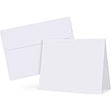 Eupako White Blank Cards with A7 Envelopes 100 Pack, 5x7" Heavyweight Folded Cardstock and 5.25x7.25" Envelopes Self Seal for