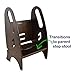 Little Partners Toddler & Adult Step Up Stool | 3-in-1 Adjustable Height Stepstool for Kitchen, Bathroom, or Nursery (Espresso)