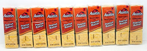 Austin Toasty Crackers with Peanut Butter, 1.38 oz. 10-Count Packages - For Those Who Can Only Store a Few and Not A Huge Box!