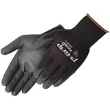Liberty P-Grip Ultra-Thin Polyurethane Palm Coated Plain Knit Glove with 13-Gauge Black Nylon Shell, Large, Black (Pack of 12)