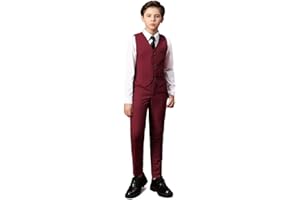 Boihedy Boys Dress Suit Formal Vest and Pant Set