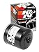 K&N Motorcycle Oil Filter: High Performance Black Oil Filter with 17mm nut designed to be used with synthetic or conventional oils fits Honda, Kawasaki, Polaris, Yamaha Motorcycles KN-303