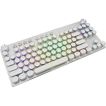Mk11 Rgb Mechanical Keyboard Retro Bluetooth Wirelesswired Multi Device Gaming Keyboard Blue Switch Rgb Led Backlit 87 Round Caps Keys For