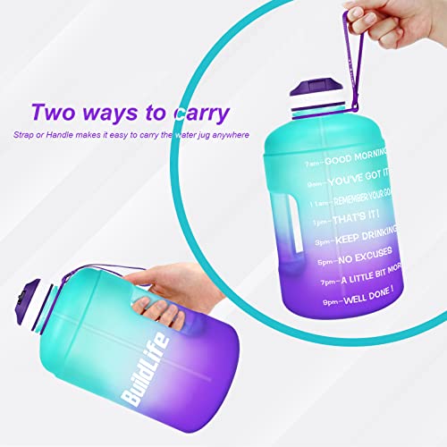 BuildLife Gallon Water Bottle with Straw 128oz Large Water Bottles
