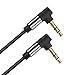 Awinner 3.5mm Right Angle Stereo Audio AUX Cable for iPhone, iPad or Smartphones, Tablets, Media Players-1.5FT