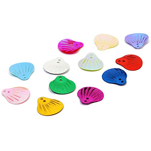 840 Pieces Seashell Sequins and Spangles for Children's Handmade DIY, for Craft Wedding Decoration, Creative Color Beads Sequins Greeting Card Decoration Gold Foil Iron Slices