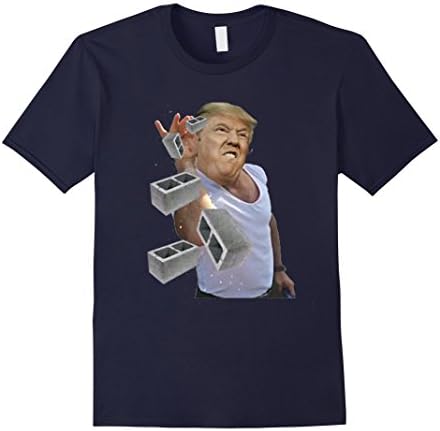 Men's Salt Bae Trump Mexico Wall T-Shirt Large Navy
