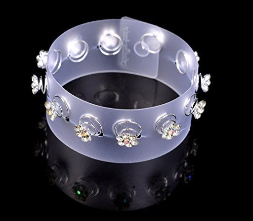 AlphaAcc 20pcs Clear Crystal Swirl Hair Twists Coils Spirals Hair Pin Clip Accessories-Crystal Diamond
