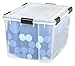 IRIS USA 74 Quart WEATHERPRO Plastic Storage Box with Durable Lid and Seal and Secure Latching Buckles, Clear with Black Buckles, 1 Pack