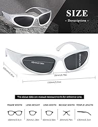 kimorn Y2K Wrap Around Polarized Sunglasses Womens
