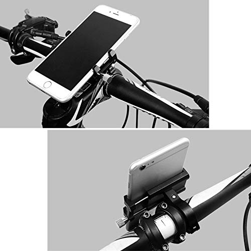 Bike Accessories,Dartphew 1Pcs [ Bike Phone Mount Bracket Holder Clip ] - Bicycle Handlebar Phone Holder - Aluminum alloy(Size:4.3×6.5×8cm) (Black) - Thumbnail 4