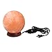 6inch 8-9Lbs Himalayan Salt Lamp Globe Hand Carved from Crystal Rock Salt Nightlight on Wood Base with Dimmer Control, Light Bulb by Oumai