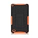 Windrew Hybrid Heavy Duty Armor Protection Cover [Anti Slip] [Built-In Kickstand] Skin Case For Amazon Fire 7 5th Generation 2015 Release Tablet + Screen Protector and Stylus Pen (Orange)