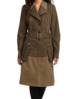 Bcbg MAX Azria Khaki Cotton Trench Coat Size Regular XXS
