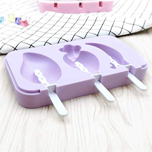 Mango Shape Popsicle Molds 6 Cavities Silicone Ice Pop Mold Ice Cream Mold Candy Frozen Yogurt Holder DIY Handmade Soap Kitchen Tools