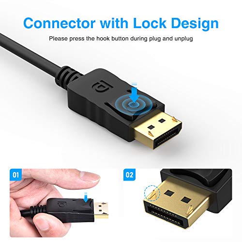 DP to HDMI Adapter, ELUTENG HDMI Video Converter Displayport to HDMI Cable Male to Female Support 3D 1080P Gold Plated Display Port Monitor to HDMI Cable Compatible for Desktop Laptop HDTV Monitor