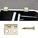 PIXNOR 12pcs Cabinet Closet Mini Hinges with 48pcs Screws for 1:12 Dollhouse Miniature Furniture (Golden)