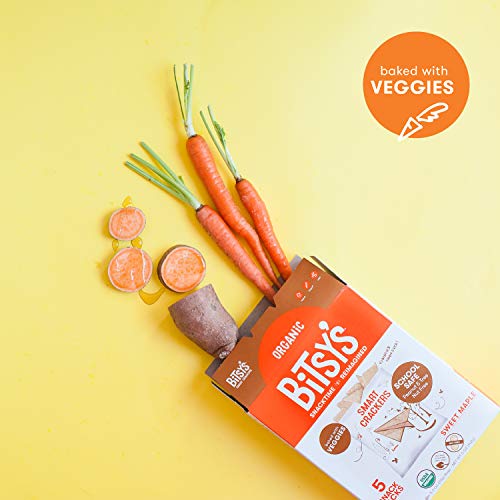 Bitsy's Multi-Pack Organic Smart Crackers Sweet Maple Carrot 5 Count Snackpacks (Pack of 6) Healthy Organic Nut-Free Snacks with Fruits and Vegetables for Kids - Thumbnail 5