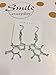 Caffeine Molecule Earrings, Happiness Neurotransmitter Earrings, Organic Chemistry Jewelry for Science Lovers and Science Major (E:silver earrings)