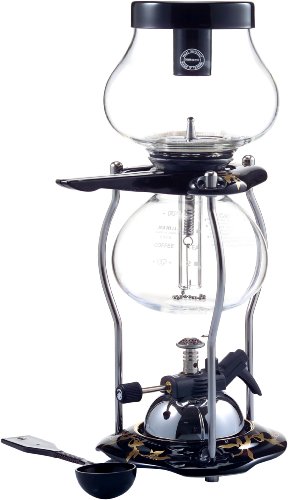 Yama Glass YAMCNT5 Tabletop w/Ceramic Base (20oz) 5-Cup Coffee Siphon with Butane Burner