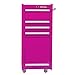 The Original Pink Box PB1804R 16-Inch 4-Drawer 18G Steel Rolling Tool/Salon Cart, with Bulk Storage, Pink