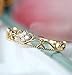 Gieschen Jewelers Clover Tiara 18K Rose/White Gold-Plated CZ Crystal Dainty Ring