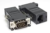 SMAKNÂ 2 Black VGA Extender Adapter to Cat5/cat6/rj45 Cable