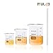 ULAB Scientific Low Form Griffin Glass Beaker Set with Glass Stirring Rod Offered, 3 Sizes 250ml 500ml 1000ml, 3.3 Borosilicate Glass, Printed Graduation, UBG1010