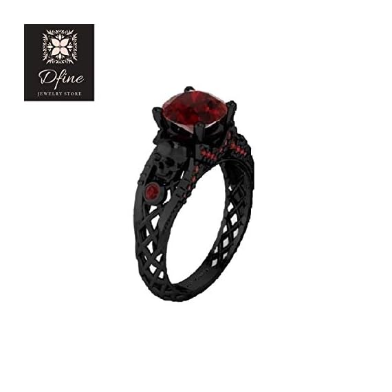 Dark-Vampire-Queen-Inspired-Red-Garnet-Skull-Ring-Gothic-Engagement-Ring-Womens