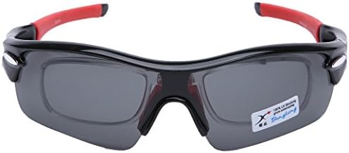 Sports Polarized Sunglasses 5 Interchangeable Lenses for Running Cycling Fishing Golf Unbreakable Frame XQ-114red